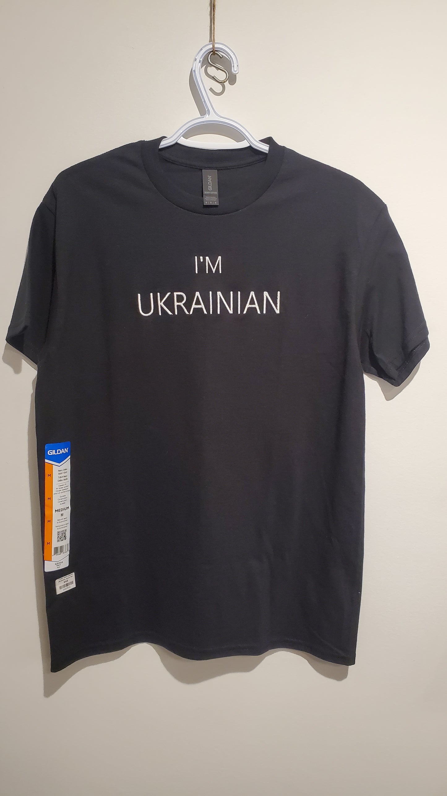 T-shirt embroidered Ukrainian, black, size M,L
