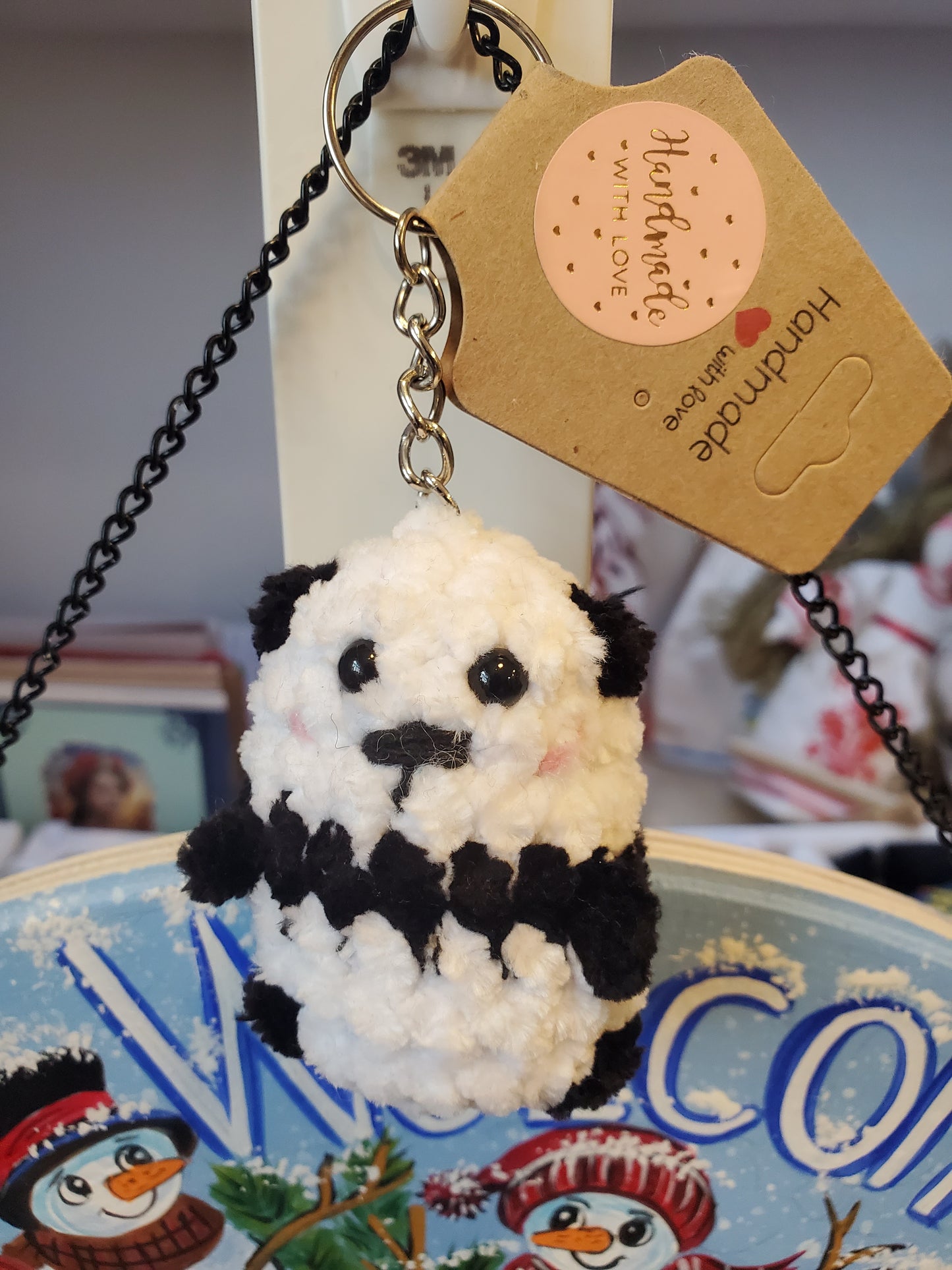 Knitted Panda/Penguin keychain