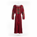 Embroidered dress burgundy