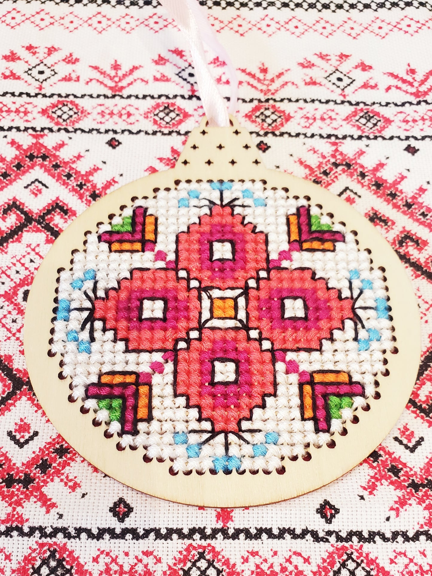 Christmas Ball UA (wood + embroidery)