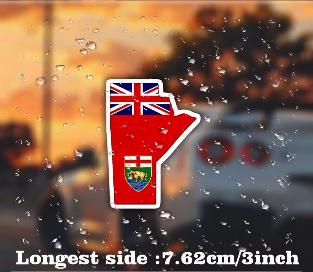 Sticker Manitoba Map & Flag