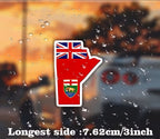 Sticker Manitoba Map & Flag