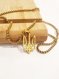 Coat of arms Trident/UA on a chain T3