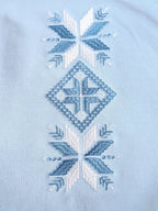 Hoodie embroidered with ornament, Blue, L