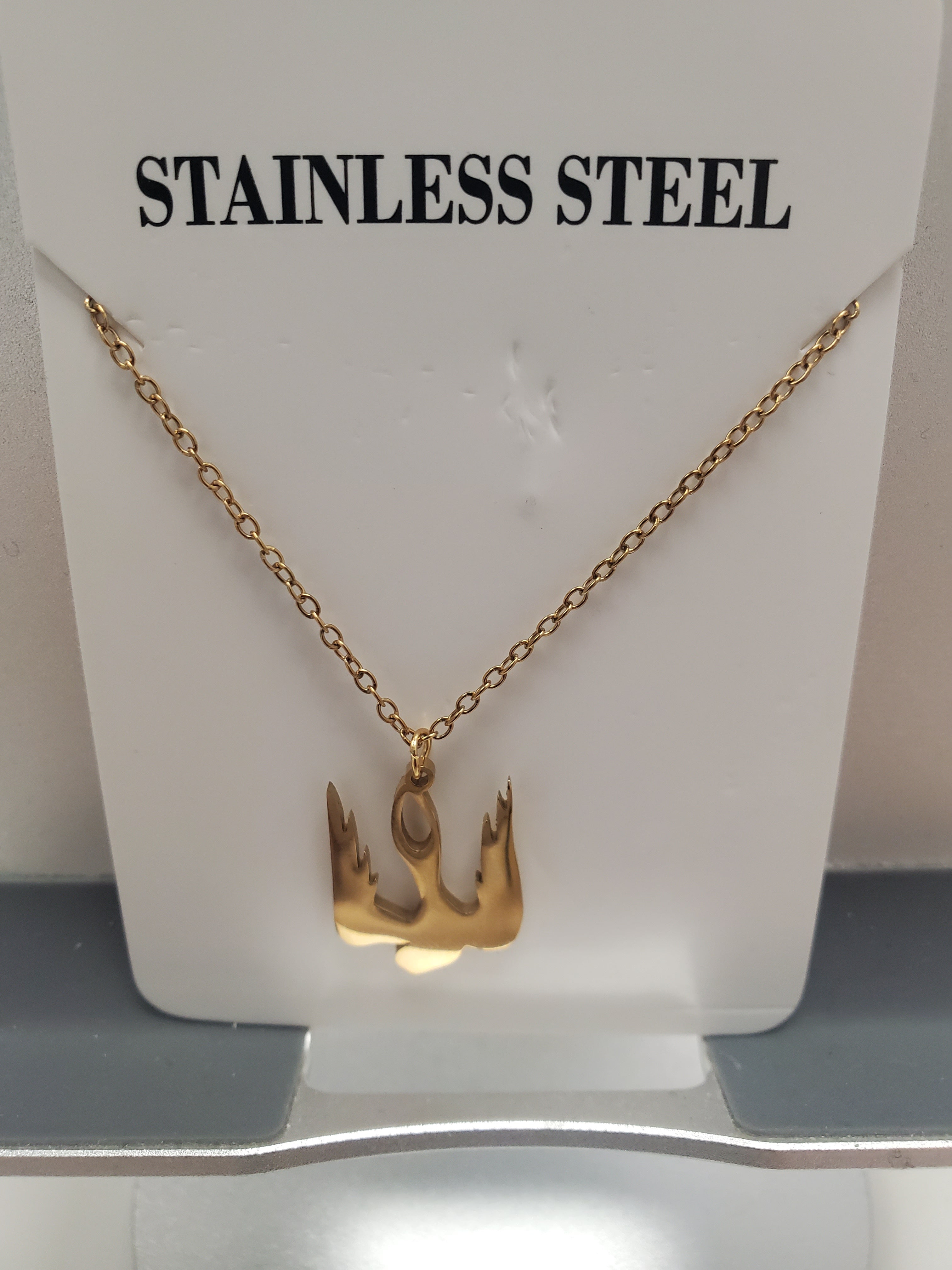 Pendant Swallow Trident with a chain (gold/silver)