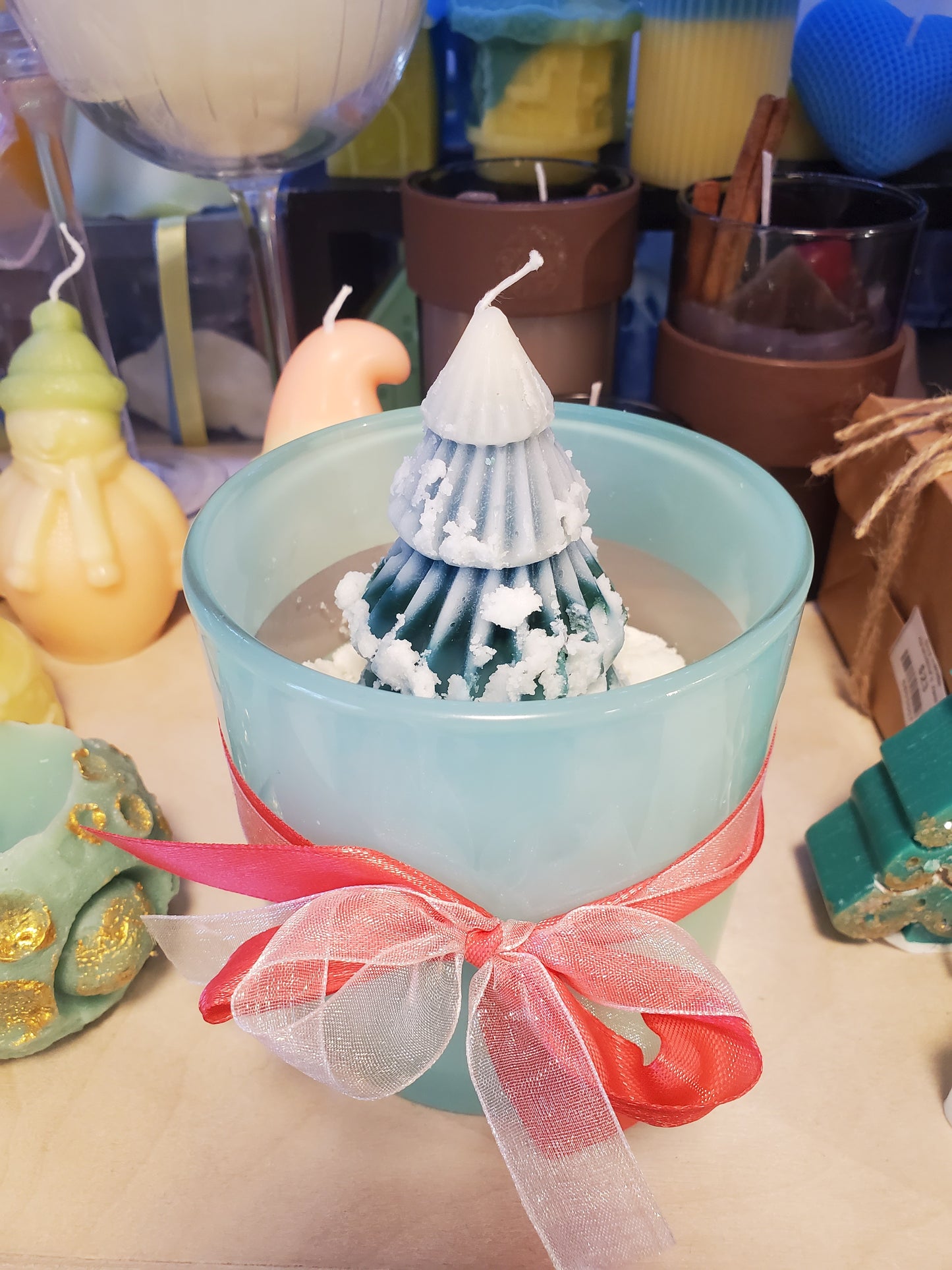 Candle Christmas tree in glass Medium