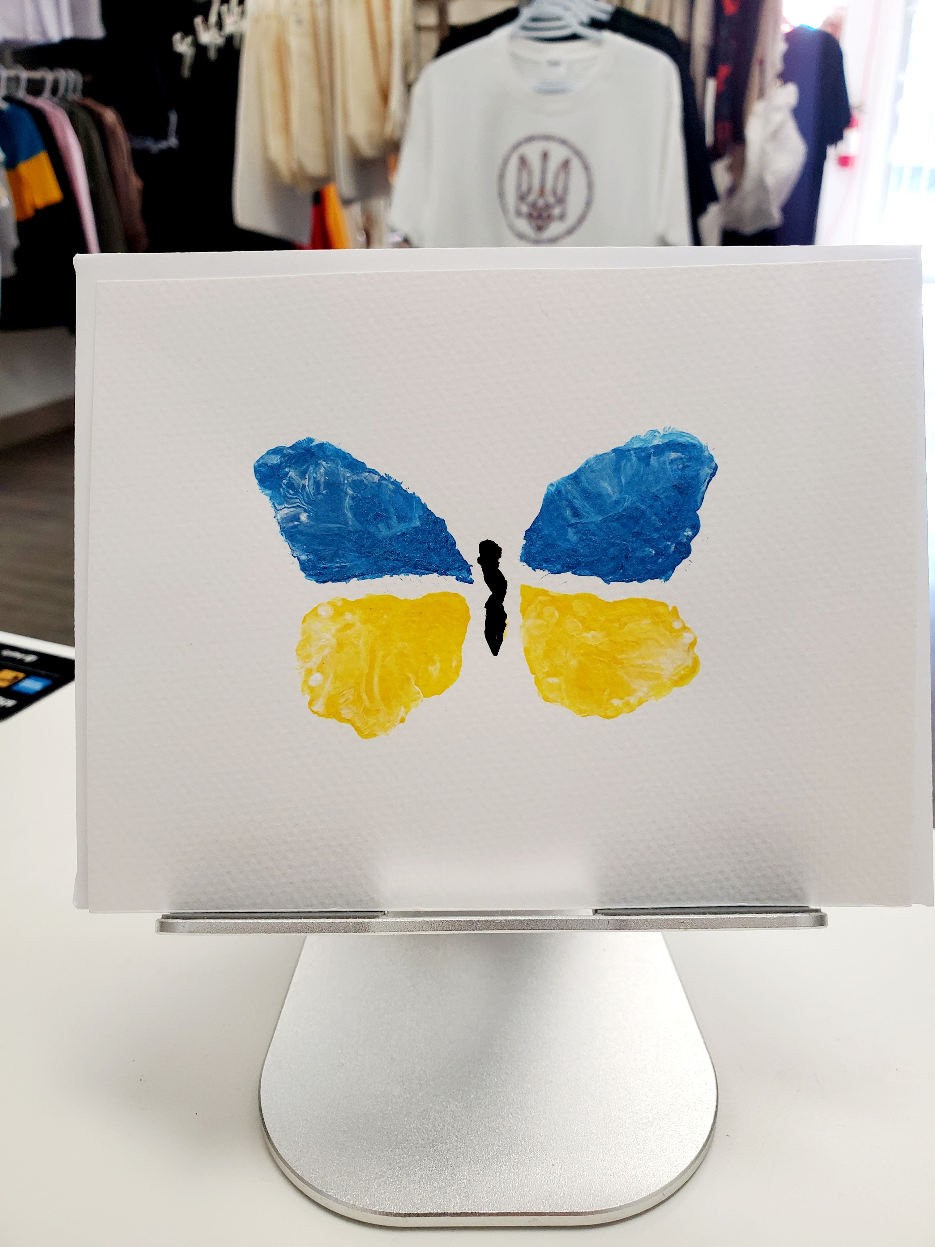 Handmade Greeting Card Yellow/Blue