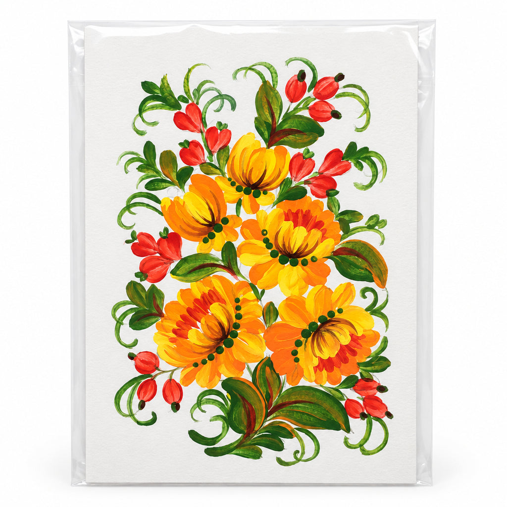 Handmade Greeting Card "Petrykivka" Mix