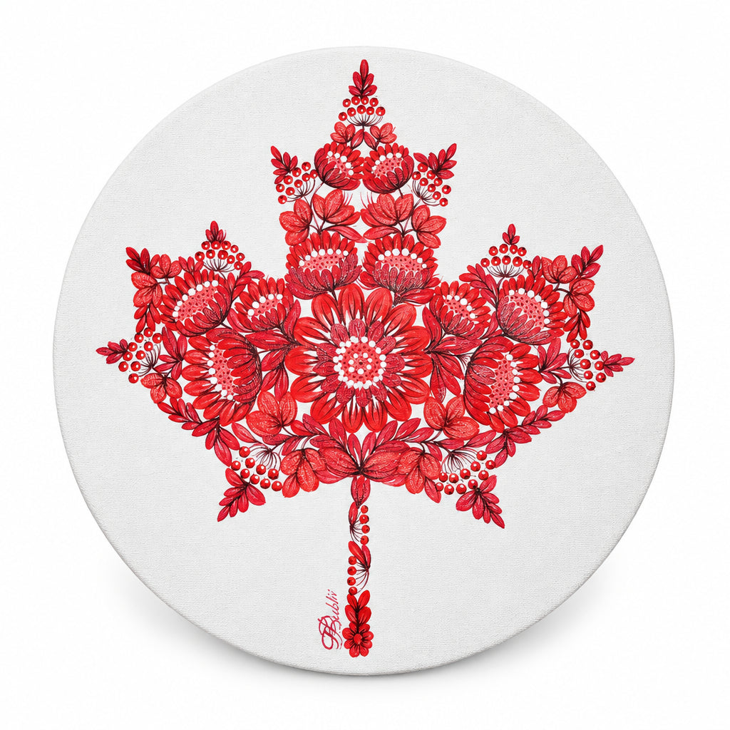 Handmade picture "Petrykivka" Maple Leaf