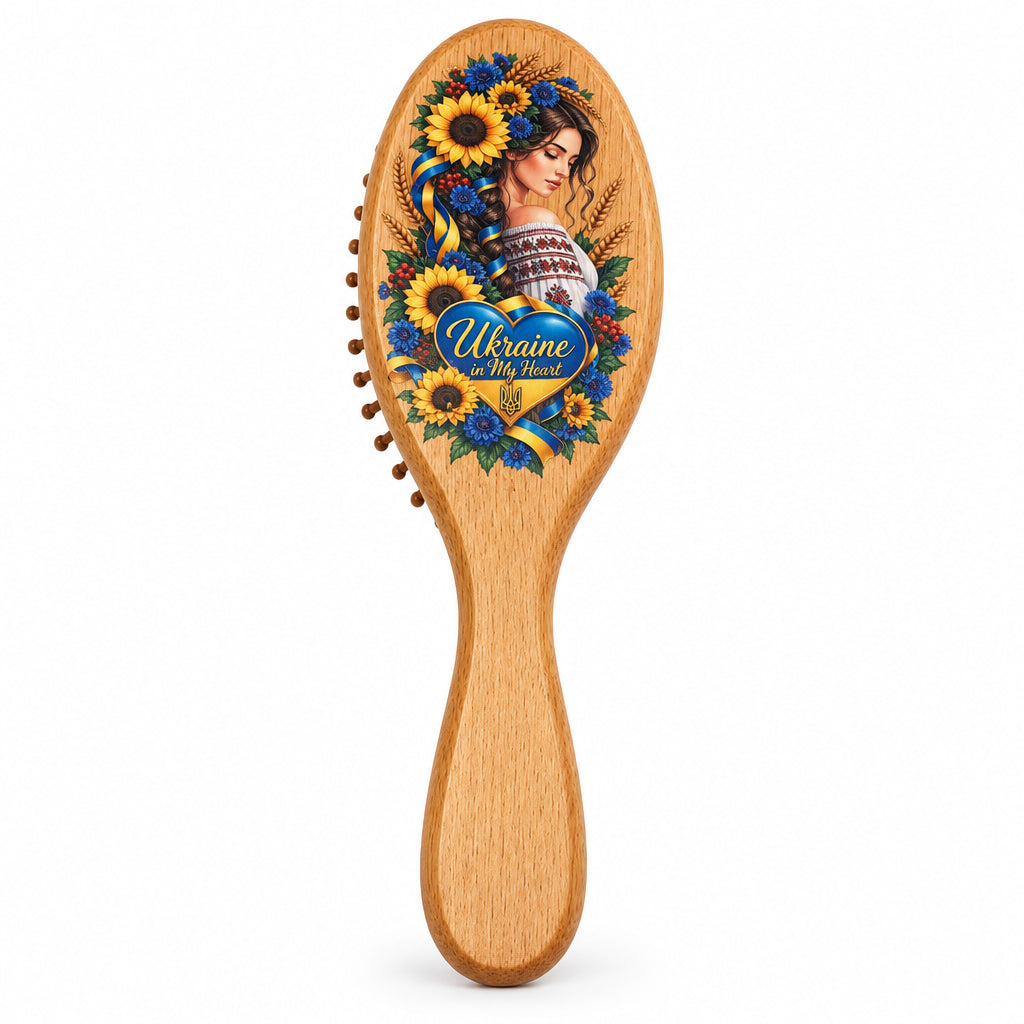 Wooden hair brush