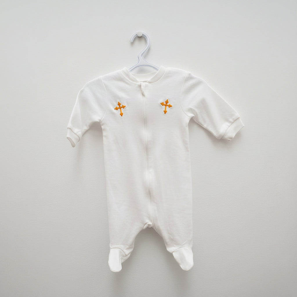 Embroidered Bodysuit with cross (0-3 months)