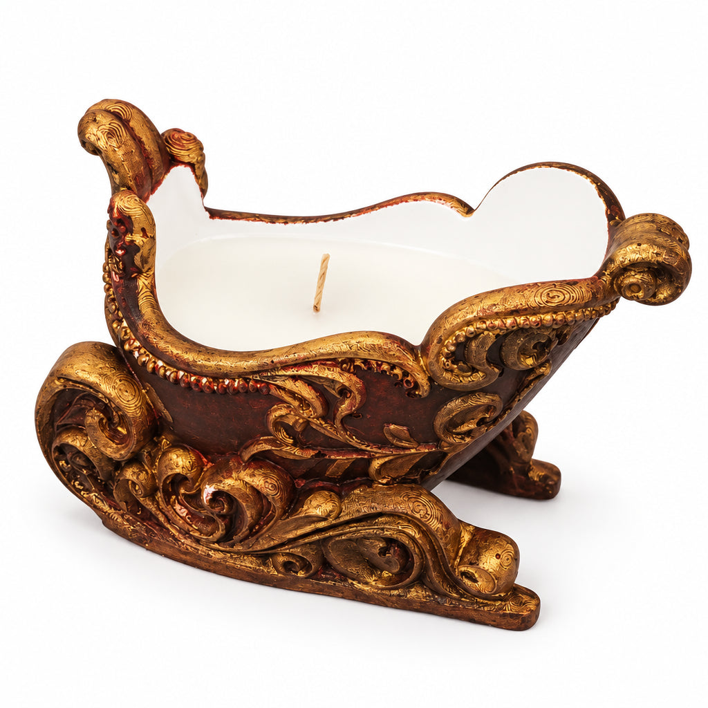 Handmade Christmas Sleigh Candle