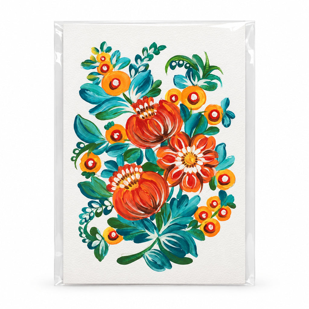 Handmade Greeting Card "Petrykivka" Mix