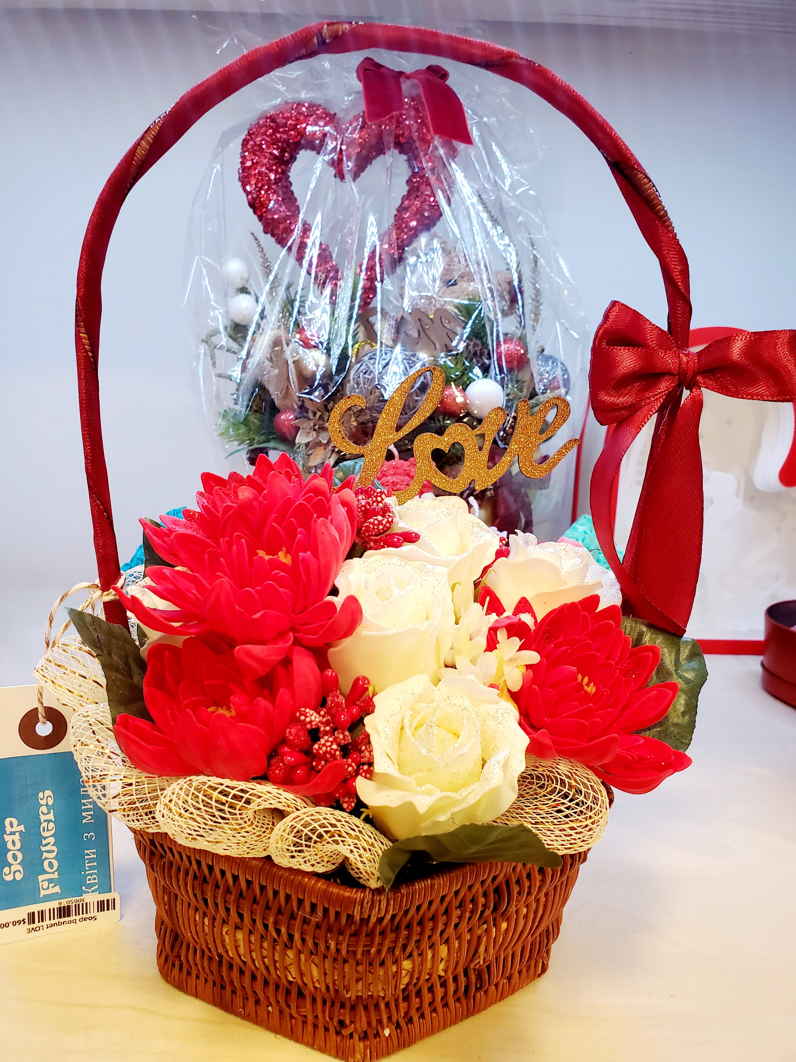 Valentine's Day gift Bouquet of soap flowers LOVE