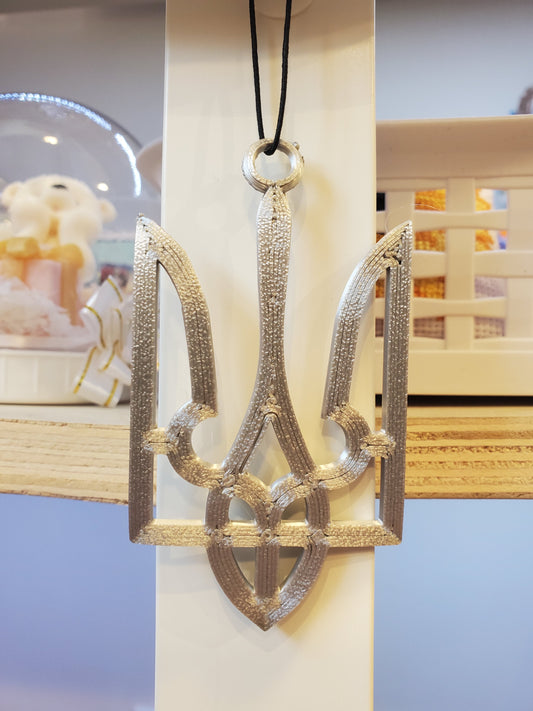 3D print Tryzub for car blk/silver