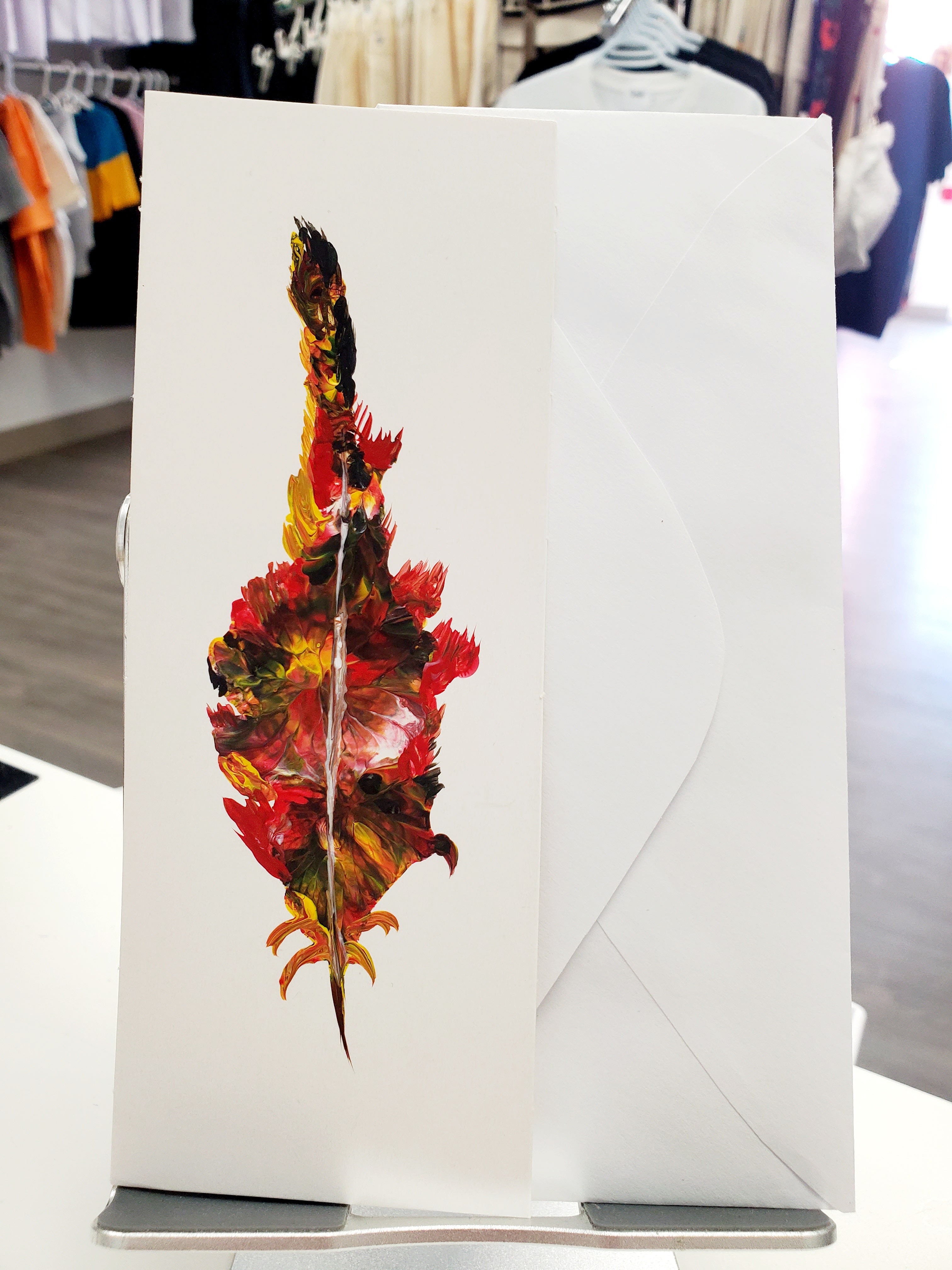 Handmade Greeting Card Feather