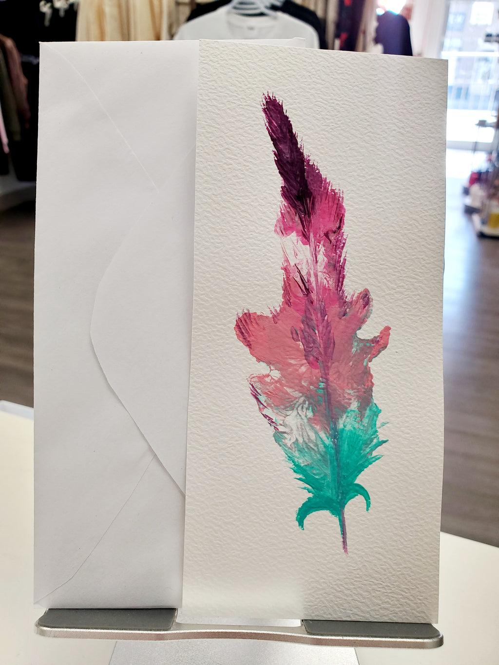 Handmade Greeting Card Feather