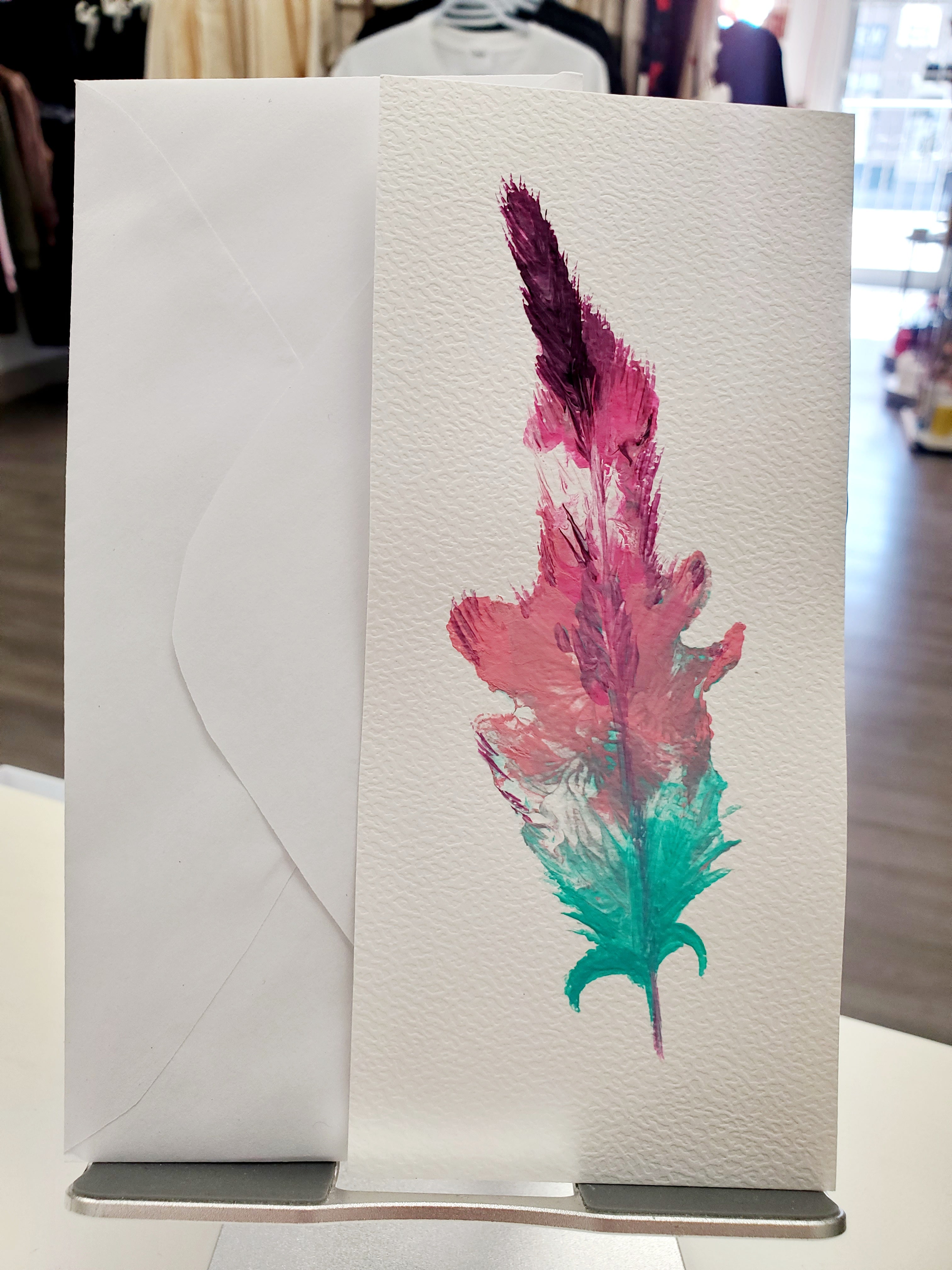 Handmade Greeting Card Feather