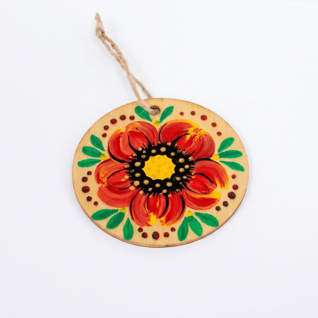 Souvenir picture on round wood T2