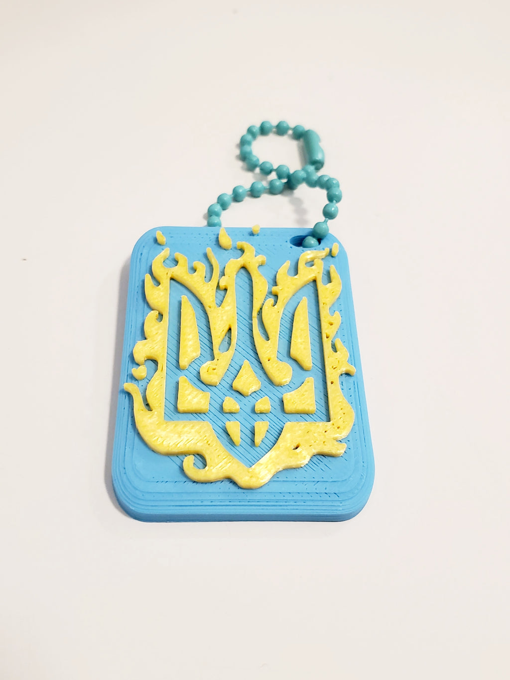 3D Printed Keychain with Trident (Black\Blue)