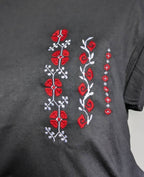 T-shirt women with embroidery, Black