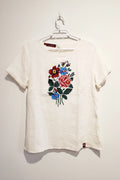 Linen Embroidered Women's T-shirt, Size M, Xl