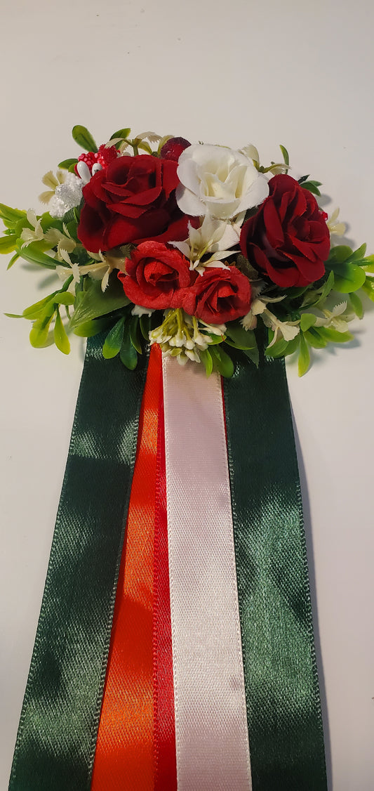 Hair clip flowers with the ribbons