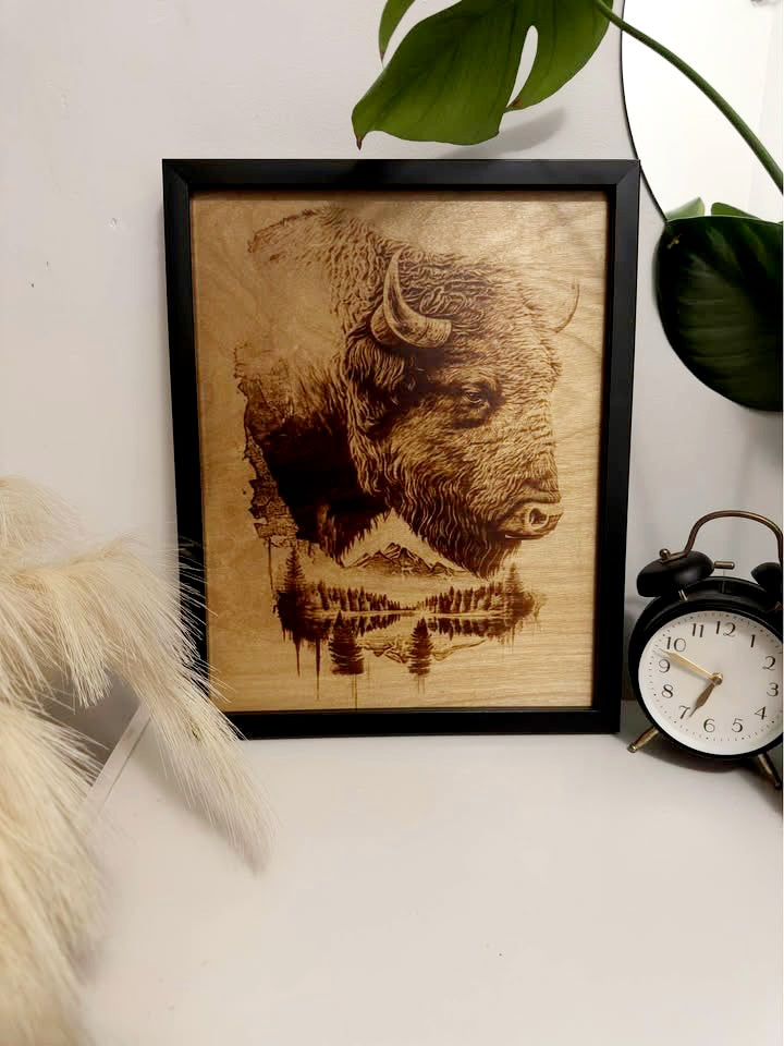 Custom work Wood-Burned Picture in a frame A4 (8x10 in/20x25 cm)
