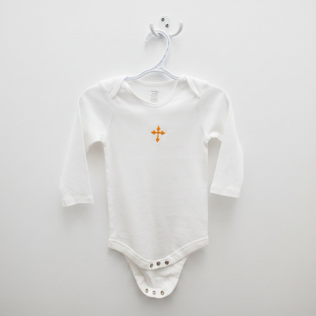 Embroidered Bodysuit with cross (12-18 months)