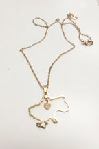Pendant map of UA with a chain (gold/silver)