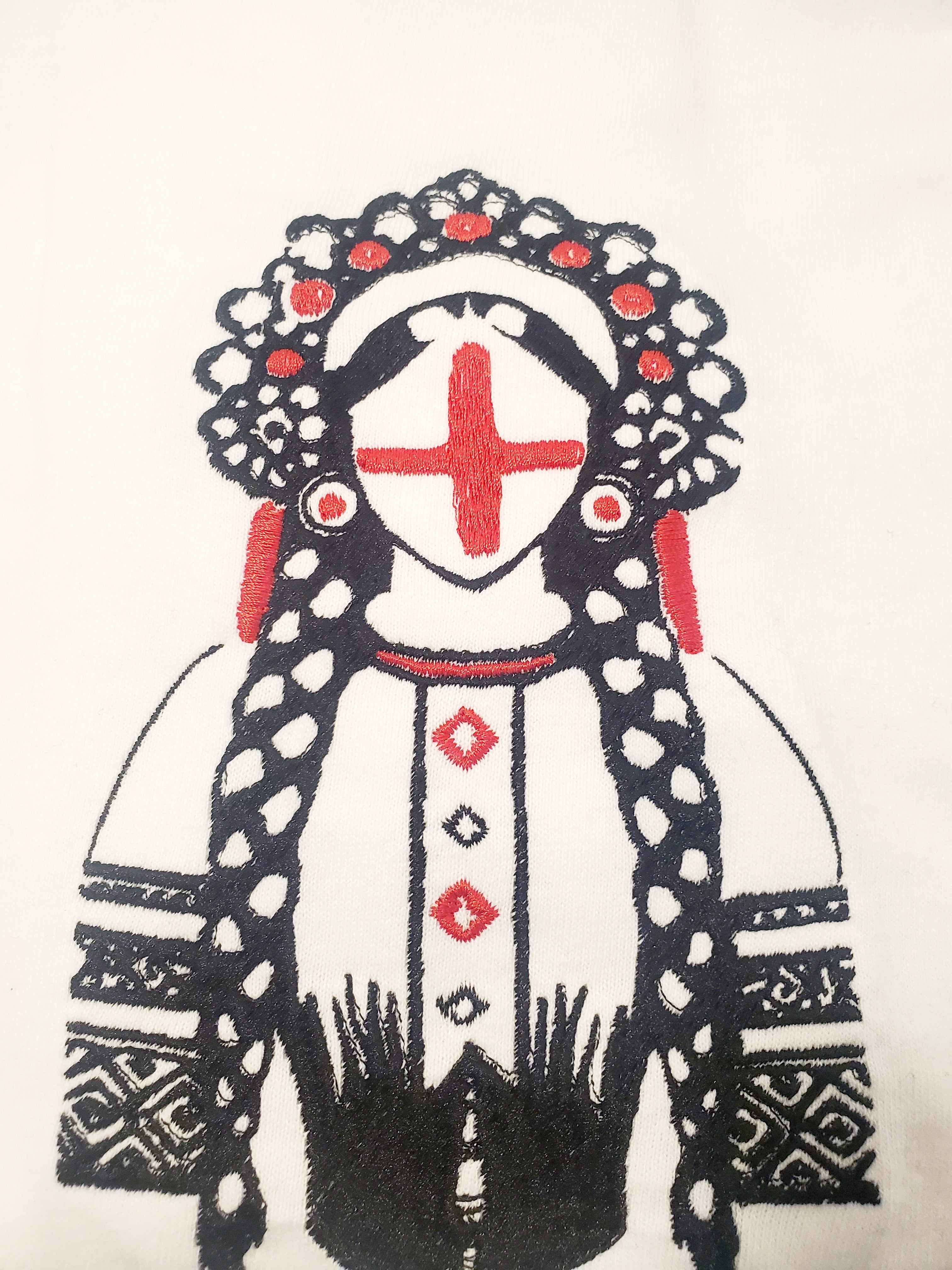 T-shirt women with embroidery "Motanka", size S, M, L, XL