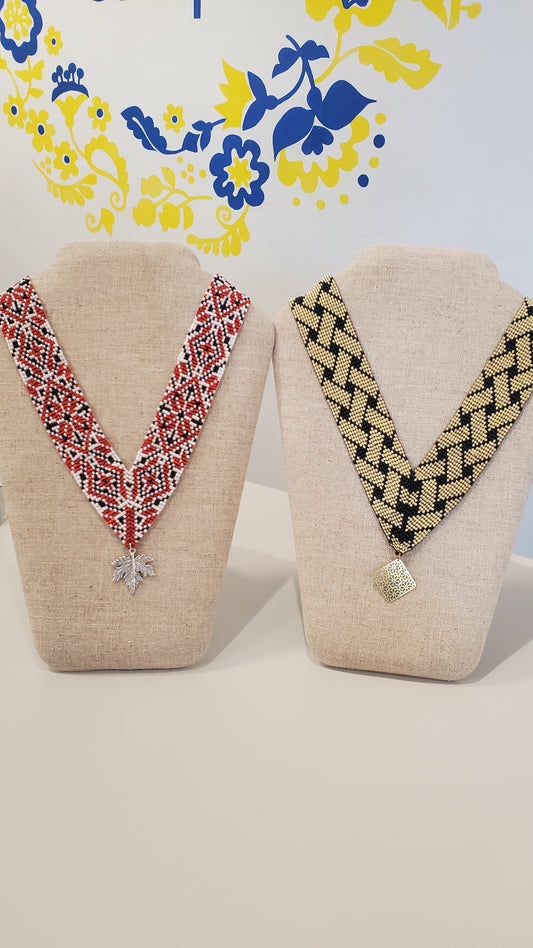Beaded triangle necklace