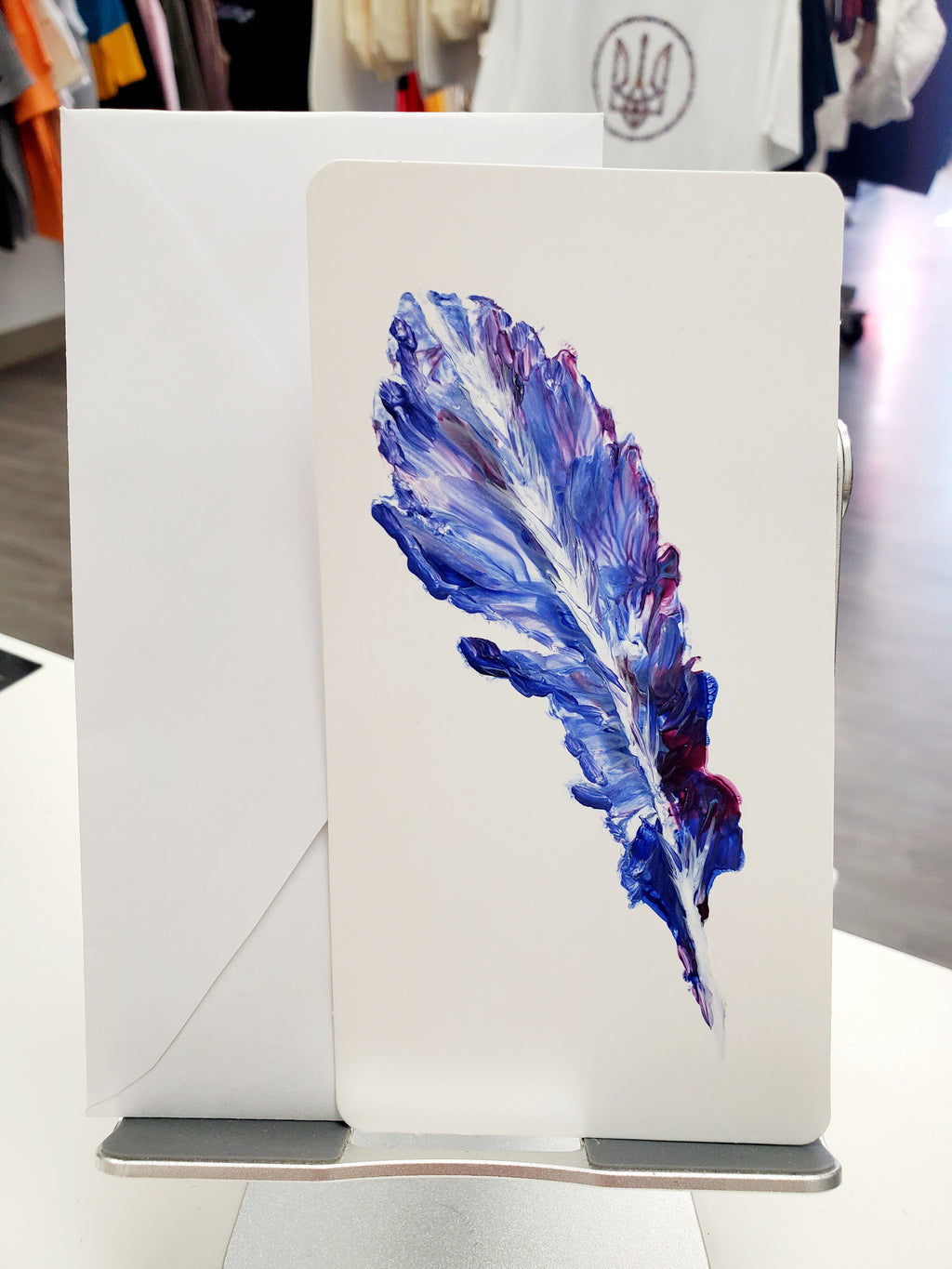 Handmade Greeting Card Feather