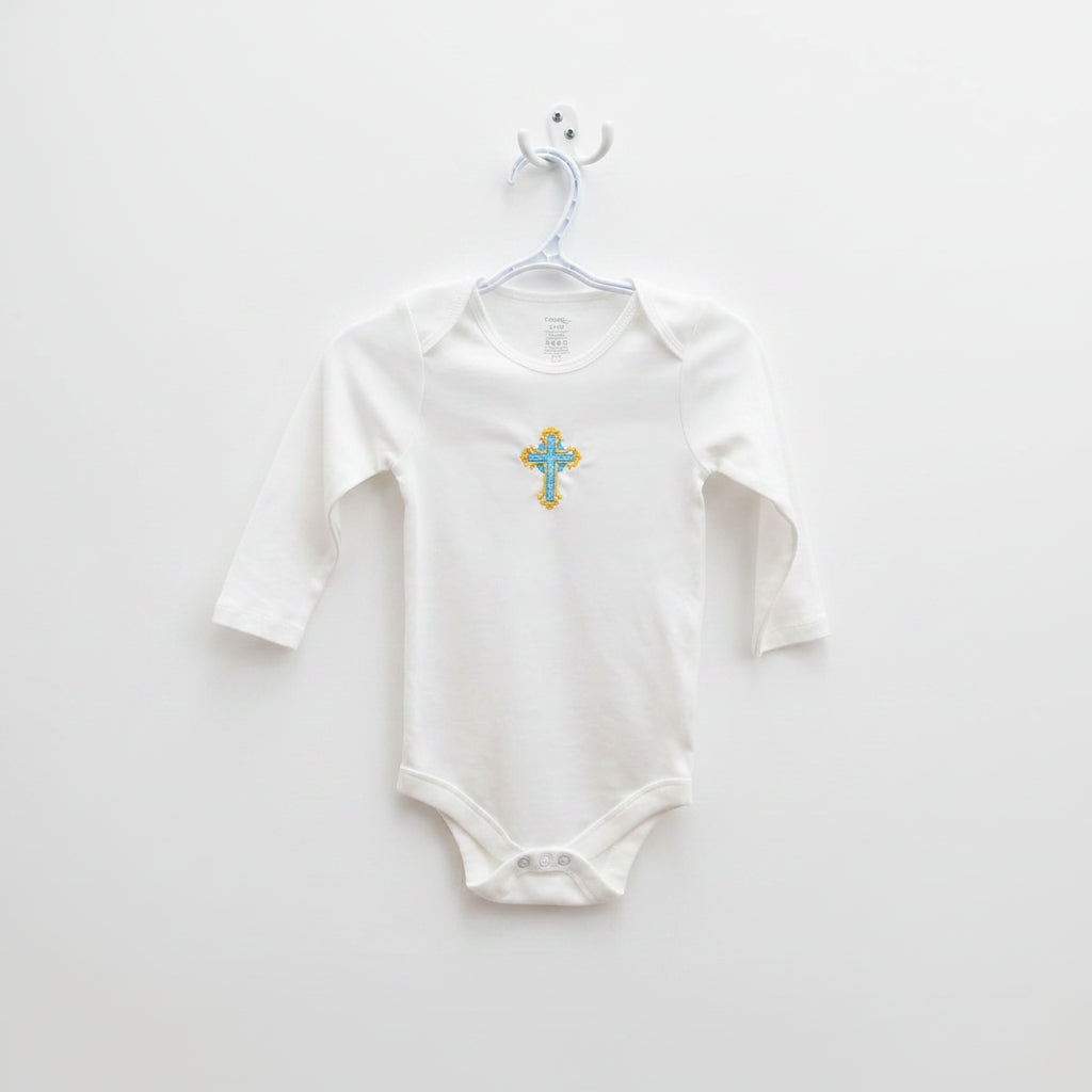 Embroidered Bodysuit with cross (12-18 months)
