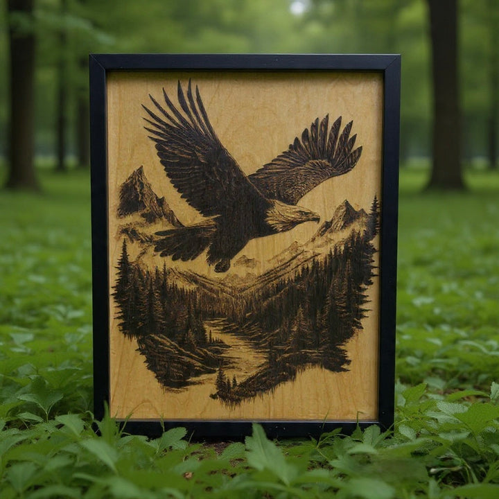 Custom work Wood-Burned Picture in a frame A4 (8x10 in/20x25 cm)