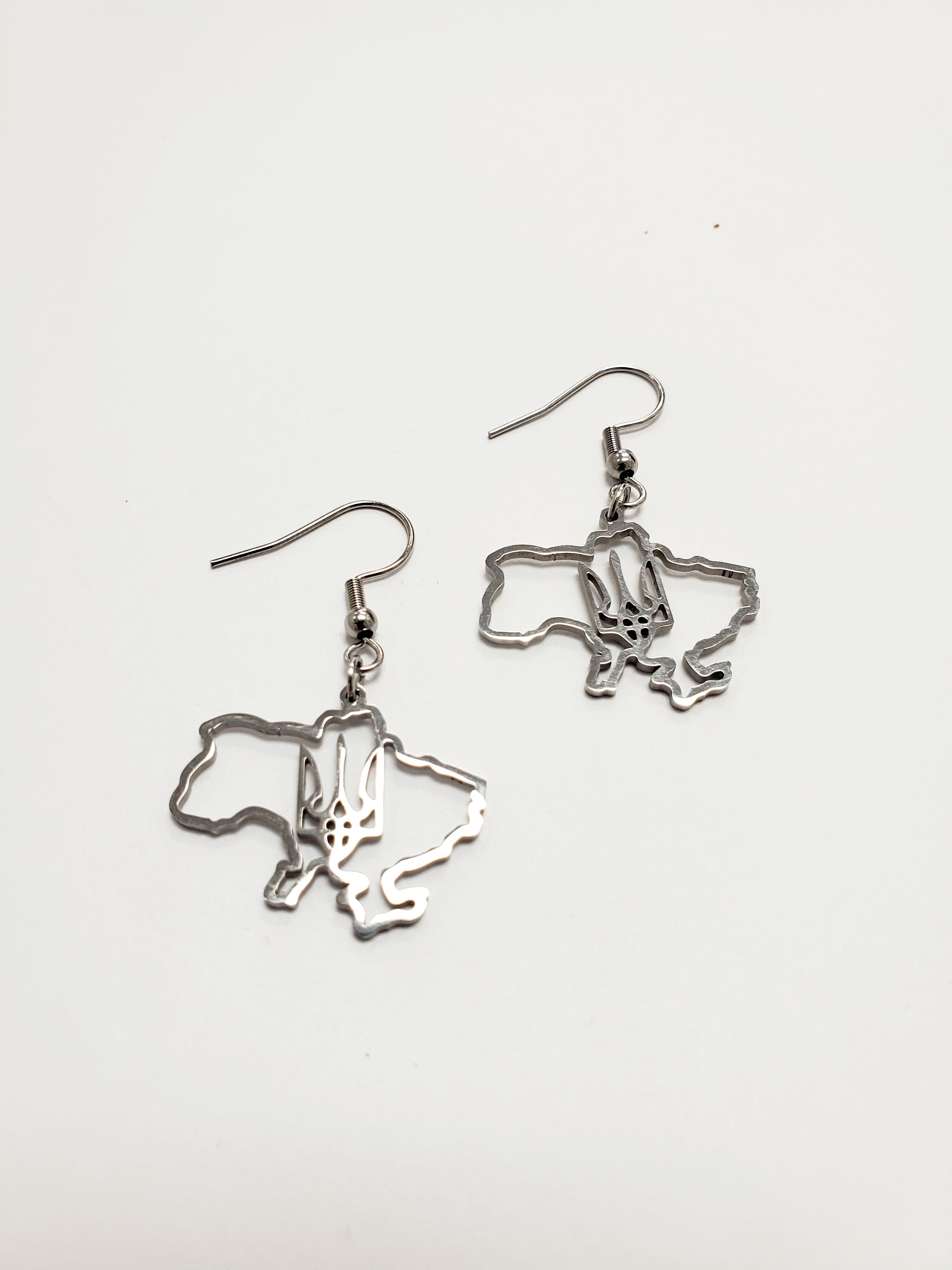 Earrings Map with Trident (Silver/Gold)