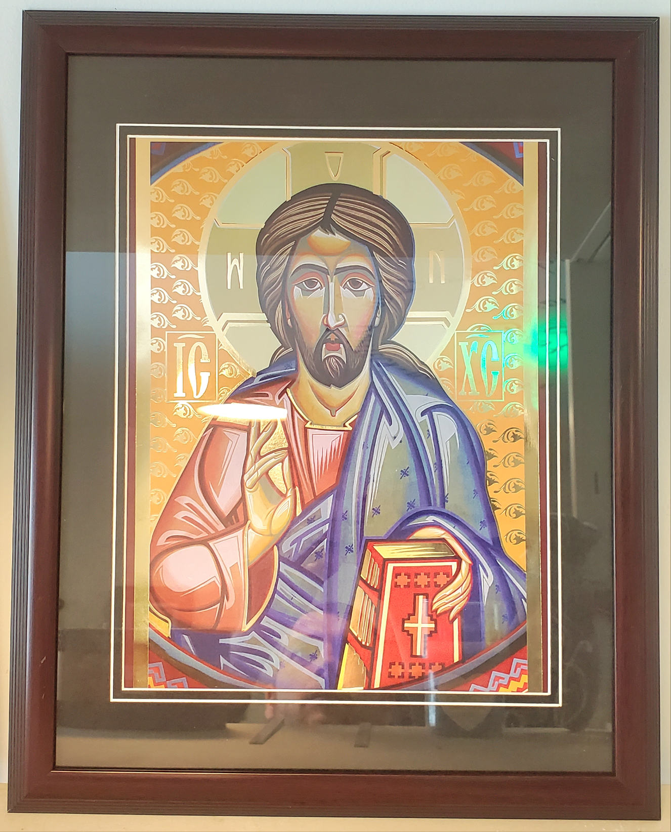 Christian Icon of Jesus Christ paper in frame size 21x29.5 cm