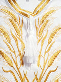 Embroidered children's shirt "Gold spikelet's" (white), Size 134, 152