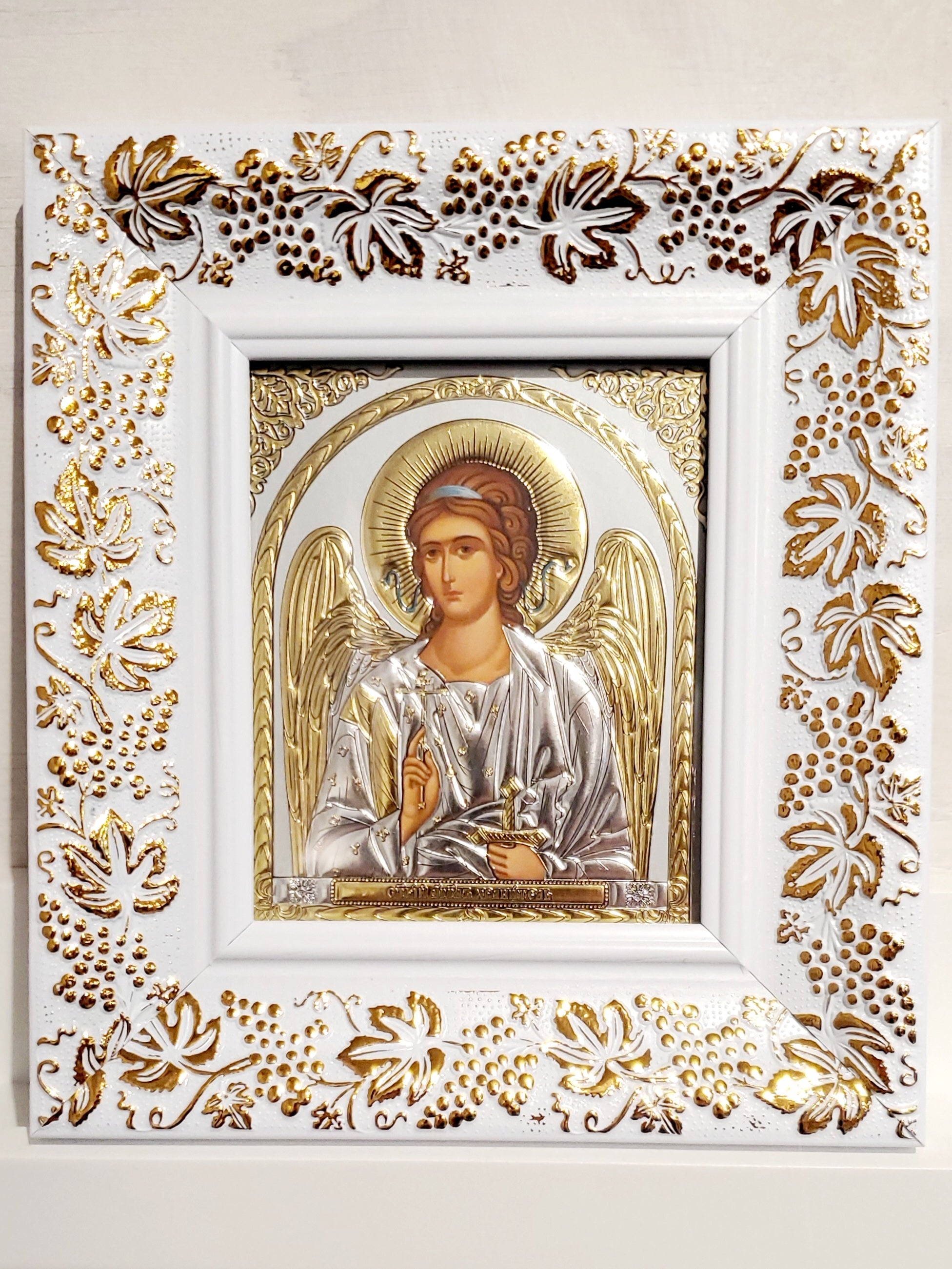 Christian Icon Angel (White frame)