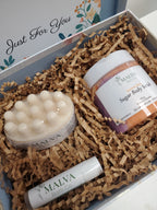 Gift box (scrab, lip balm, soap)