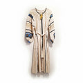 Handmade embroidered linen women dress beige