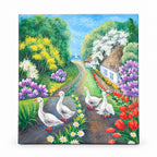 Handmade picture Ukrainian village mix 10x8 inches (25.5x20 cm)