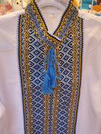 Embroidered children's shirt 140 blue/yellow