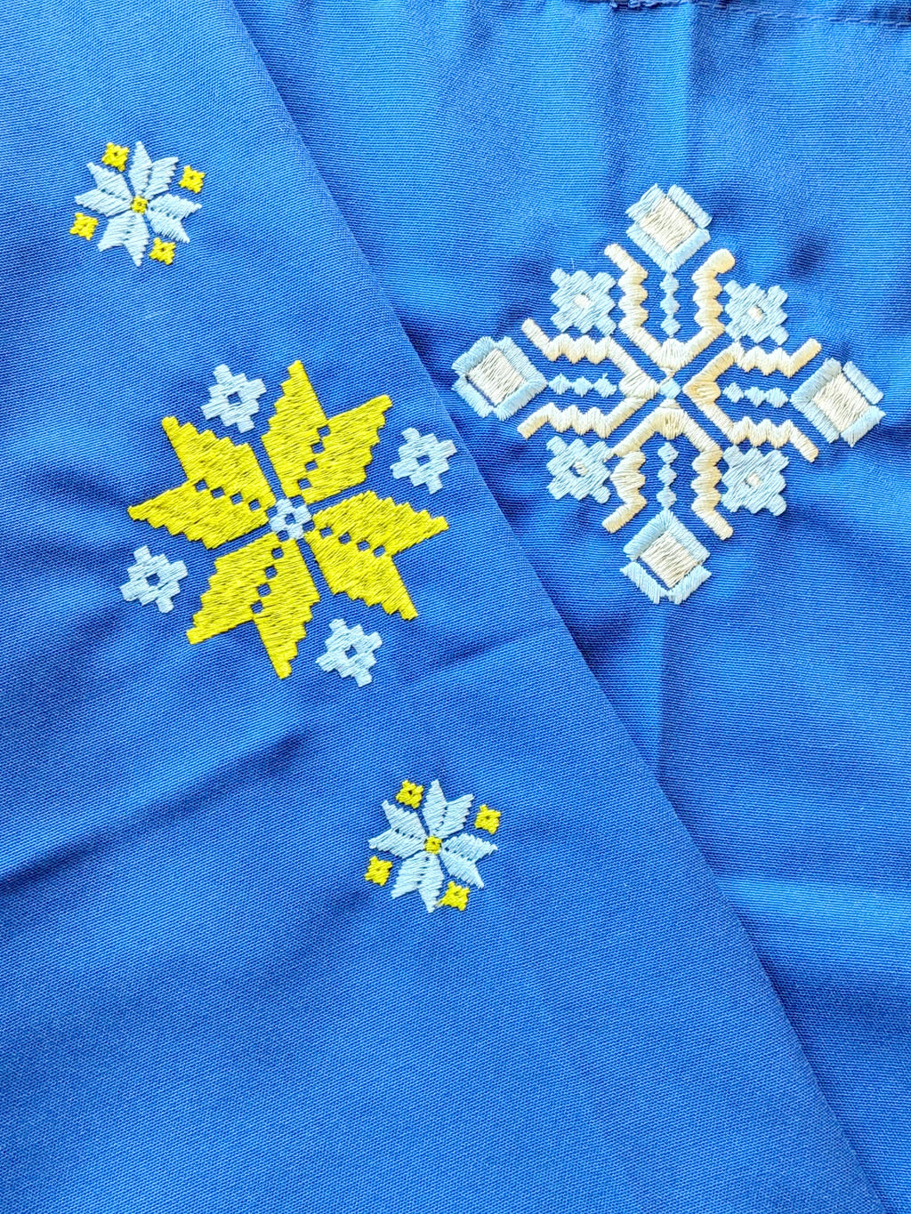 Apron with embroidery Black/Blue Mix