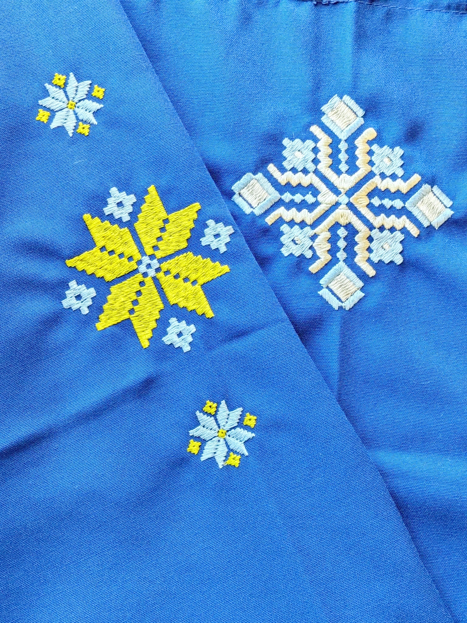 Apron with embroidery Black/Blue Mix