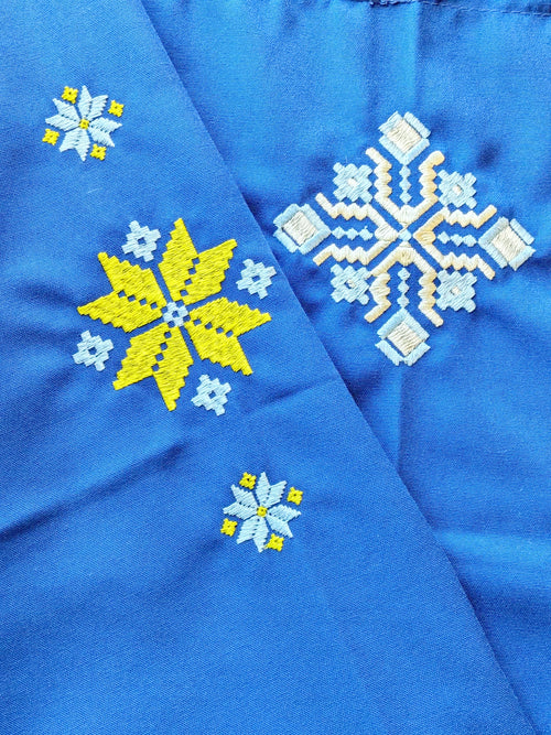 Apron with embroidery Black/Blue Mix
