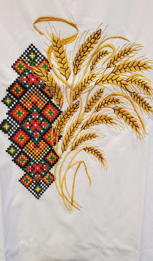 Embroidered women's T-shirt "Galychanka" white/ornament L, XL