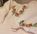 Embroidered girl's blouse orange/green