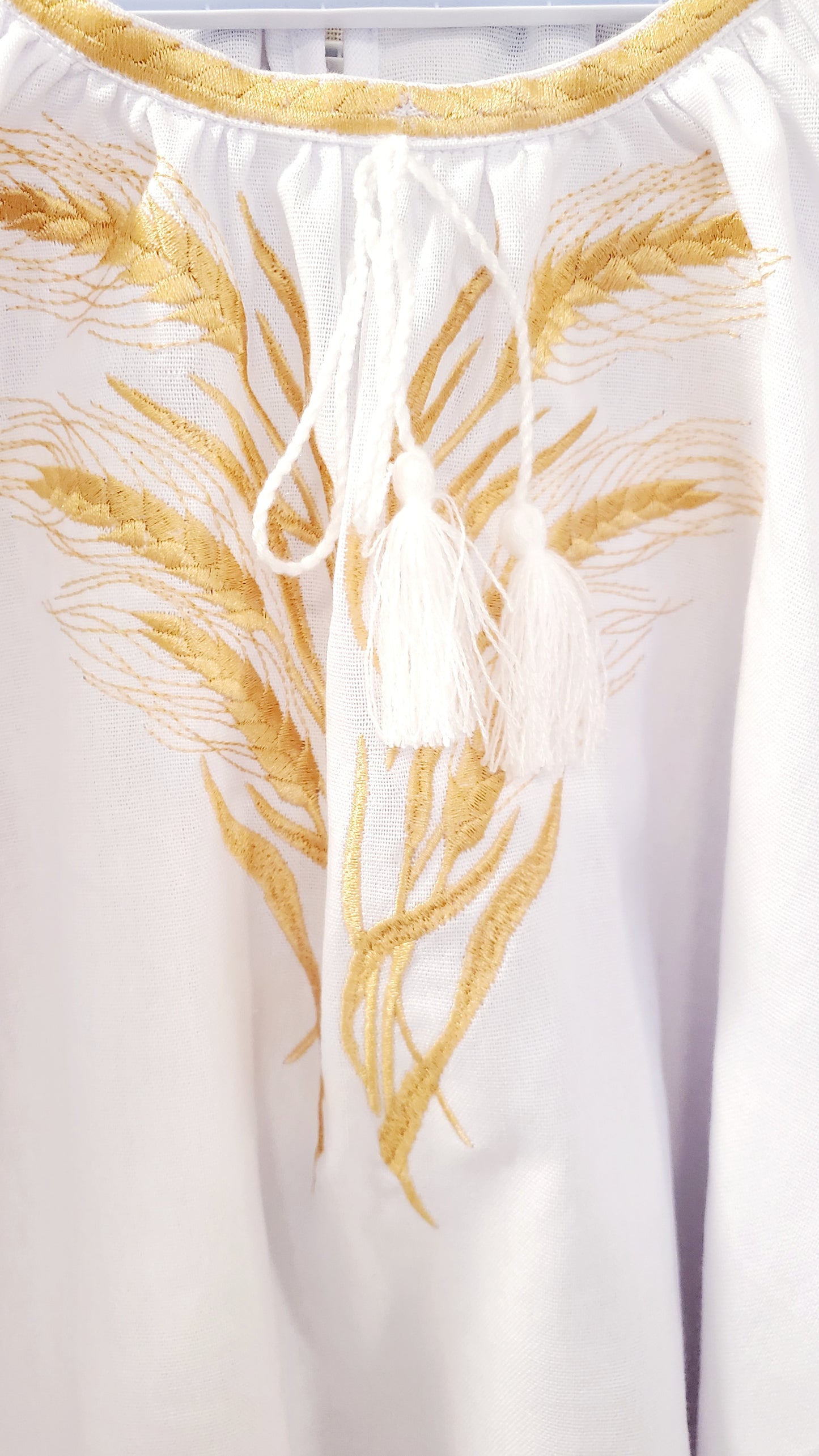 Embroidered women blouse "Gold spikelets"