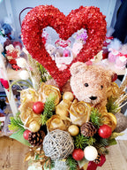 Valentine's Day gift Arrangement with a Teddy Bear
